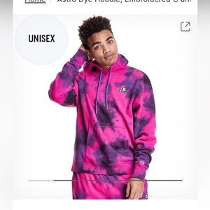 Champion Vivid Tie-Dye Hoodie in Pink, Purple and black